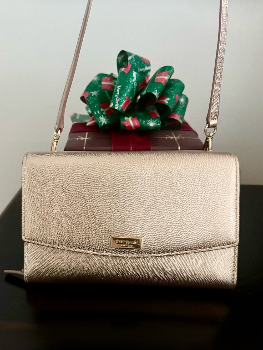 🔥 LIKE NEW Kate Spade Metallic Gold Convertible Winni Crossbody